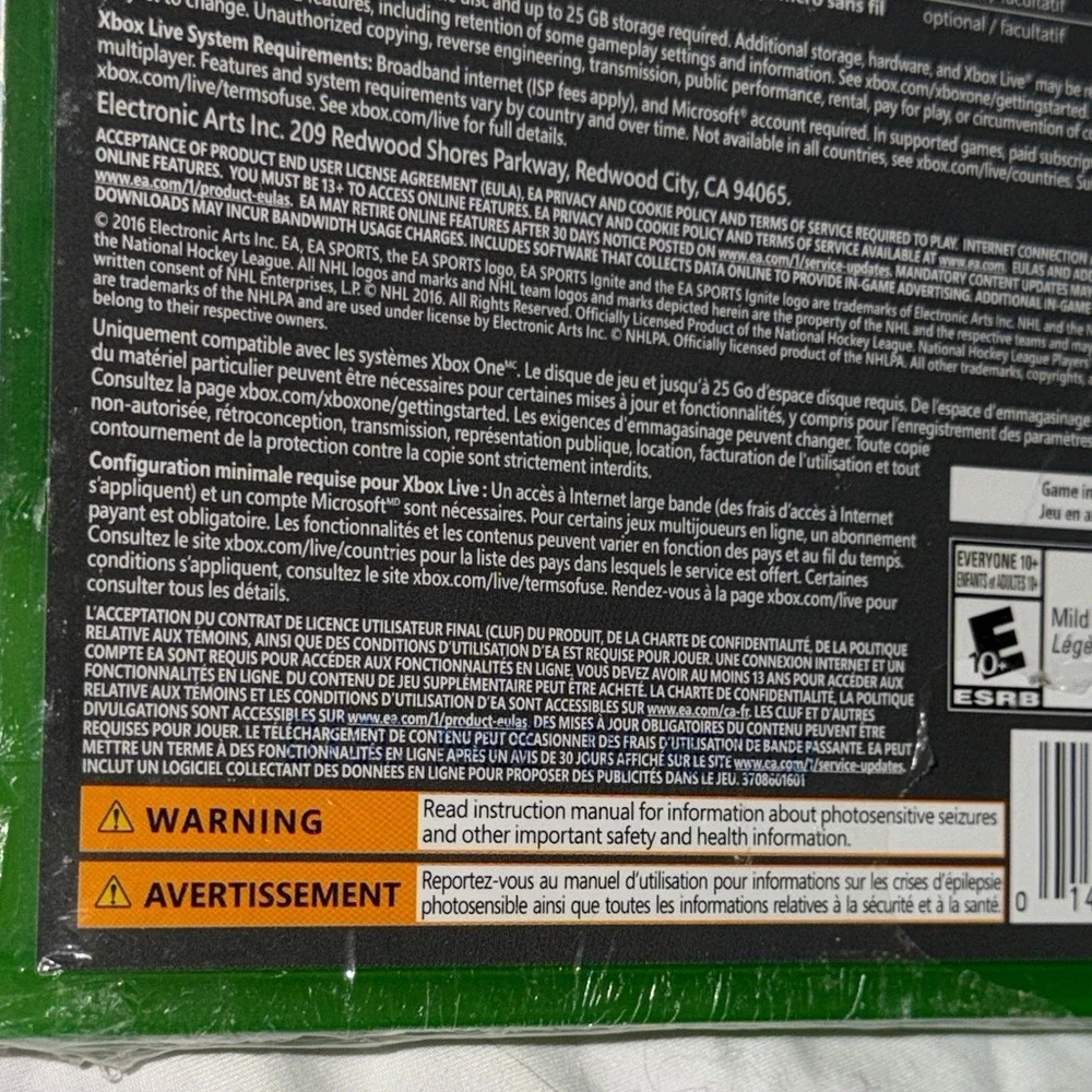 EA Sports NHL 17 Xbox One Video Game New Factory Sealed World Cup of Hockey 2016